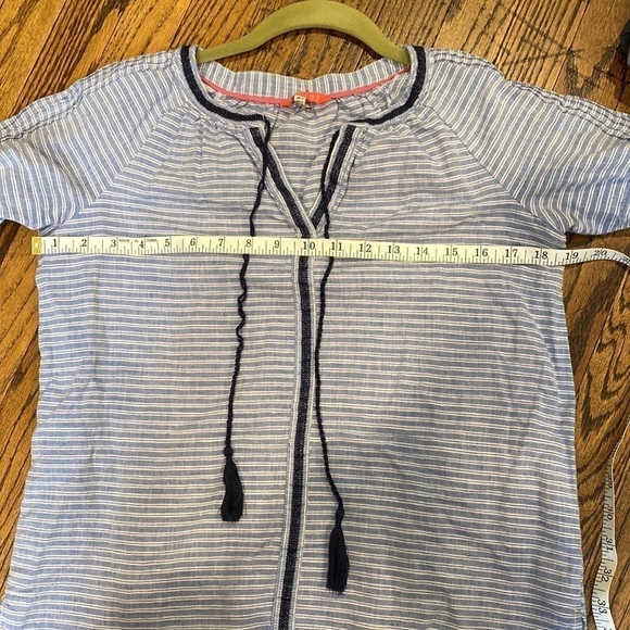 Joules Linen Blend Embroidered Blouse EUC - Picture 12 of 14